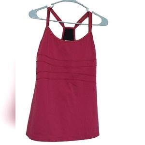 Oakley Pink Training Tank Top with Racer Back and Bra, Size Large